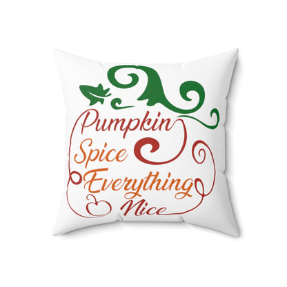 Pumpkin Spice Fall Autumn Throw Pillow Covers, Decorative Pillow Case, Accent Couch Sofa Pillow, Spun Polyester Square