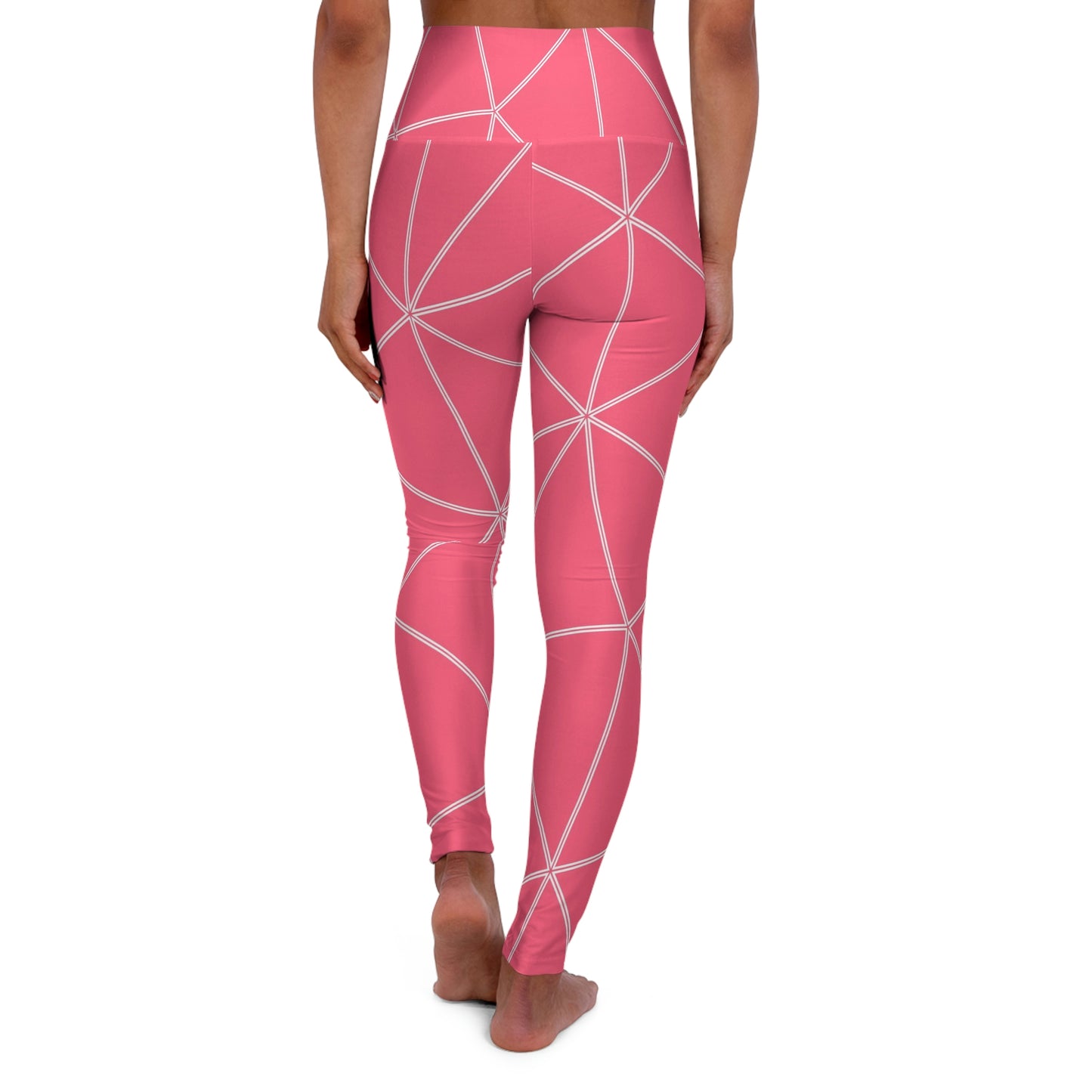 Women's Pink High Waisted Yoga Leggings,  Workout Sportswear Plus Size Trendy Leggings