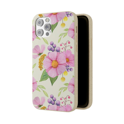Floral Flower Tough Phone Case, Cute Cool Trendy Biodegradable Phone Case