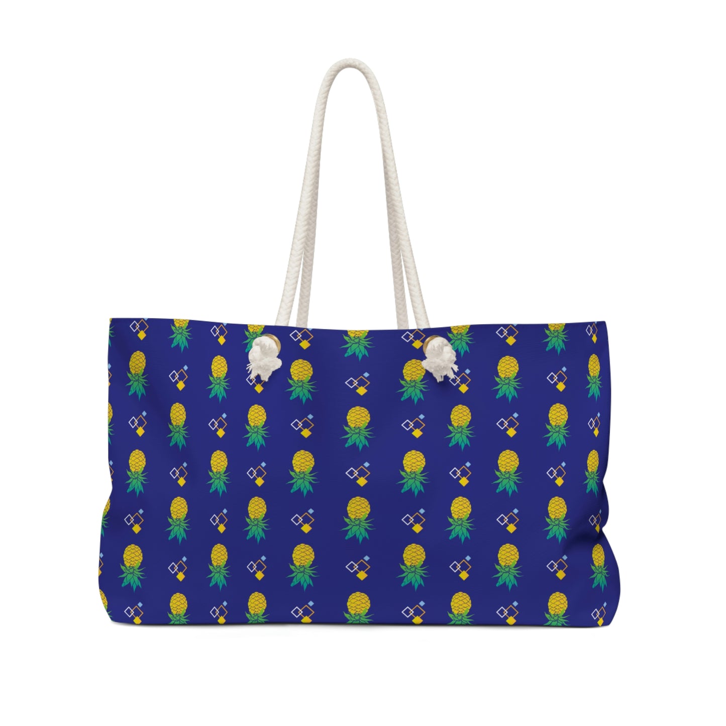 Weekender Bag Women, Beach Shoulder Bag, Blue Pineapple, Overnight Carry On Travel Bag,