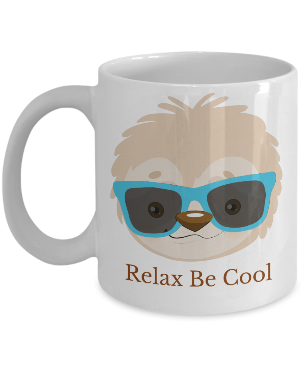 Relax be cool funny sloth coffee mug