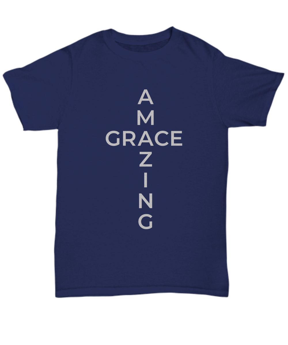 Christian Tee Shirt Amazing Grace Faith Religious T- shirt