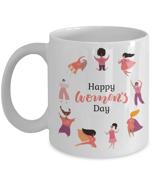 Womens day mug girl power graphic coffee mug, novelty coffee mug gifts for women
