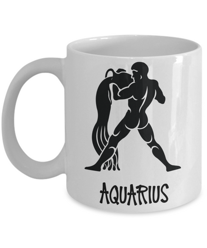 Zodiac coffee mug Aquarius tea cup gift astrology birthday horoscope signs women men
