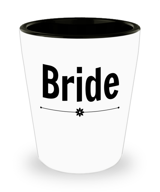 Bride Wedding shot glass Personalize Bride party favor bachelorette gift ceramic Bride to Be gift