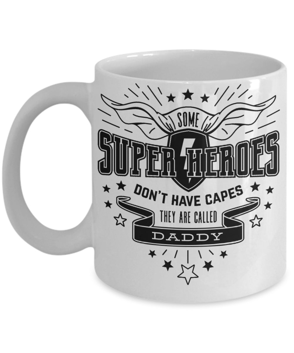 Funny father's day Coffee Mug super heroes tea cup gift dads fathers grandpas appreciation