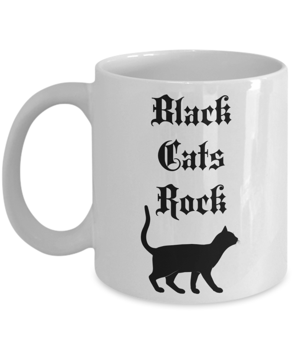 Black cat coffee mug