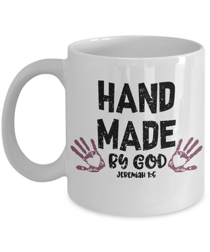 Faith gift mug Hand Made by God Christian Religious coffee mug