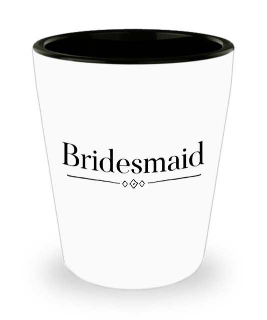 Bridesmaid shot glass Personalize Bridesmaid party favor bachelorette gift ceramic Bridal Party gift