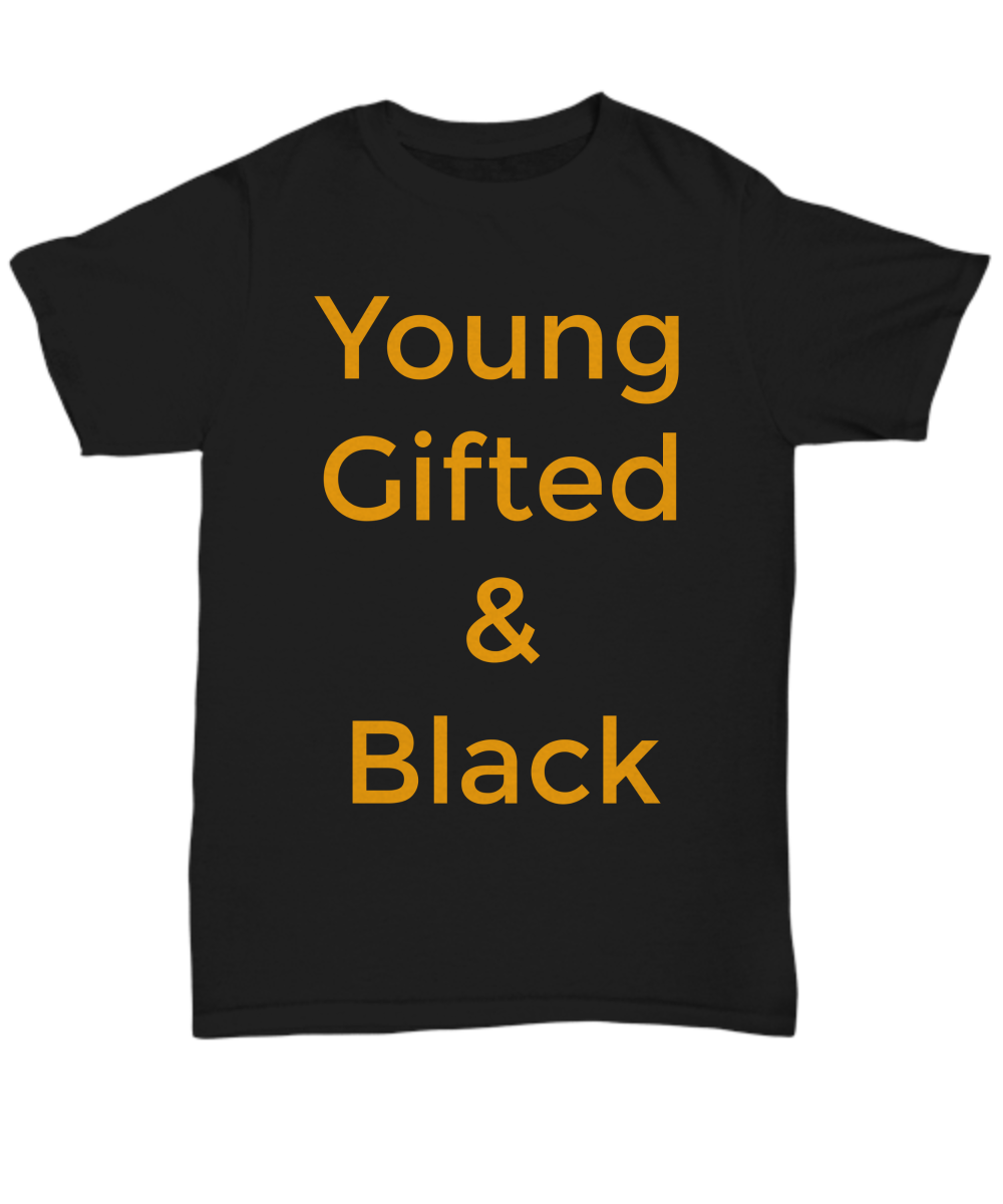 young gifted and black African American culture graphic tee