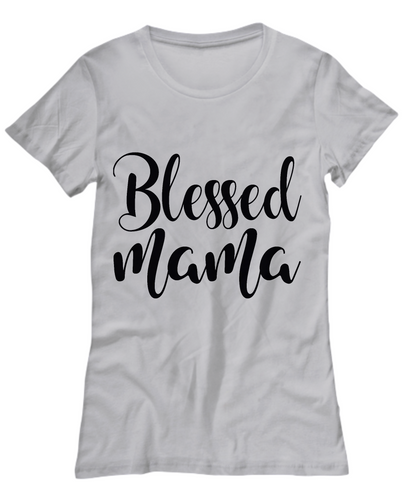 Blessed Mama-women white t-shirt