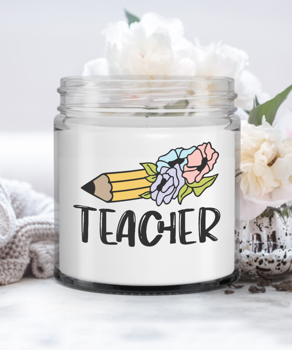 Teacher Gift Candle Vanilla Scented Soy Container Candle