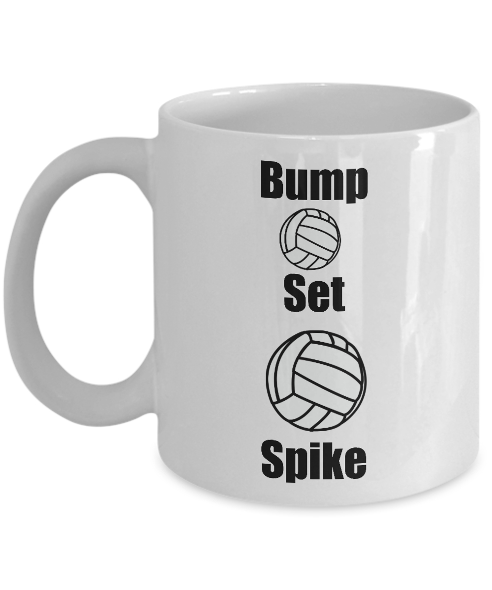 Funny Coffee Mug/Bump Set Spike Volleyball/Novelty Coffee Cup/Sports Mug For Players Fans