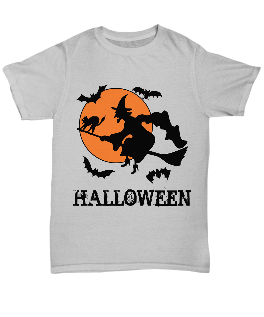 Halloween Novelty T-Shirt Flying Witch Halloween Gifts For Women Friends Unisex