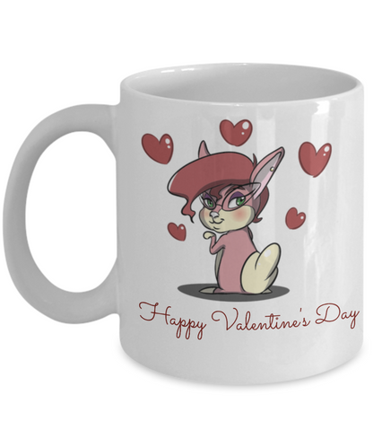 Funny Valentine's Day Coffee Mug-Bunny-Tea Cup Gift Novelty