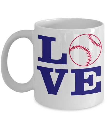 Love Baseball Coffee mug sports player fan lover novelty gift ceramic gift for her birthday gift