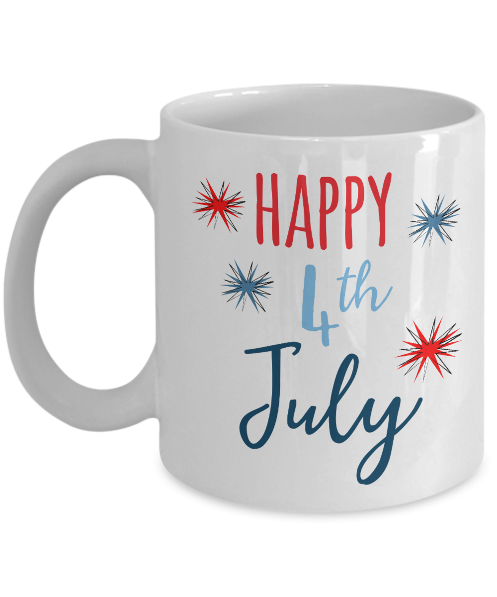 Happy 4th July Novelty Coffee Mug Celebration Patriotic Ceramic Mug