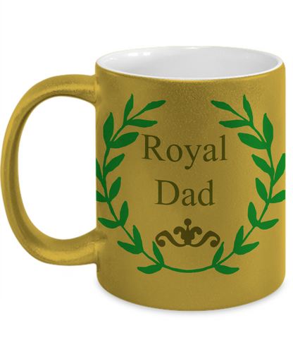 royal dad gold metallic coffee mug
