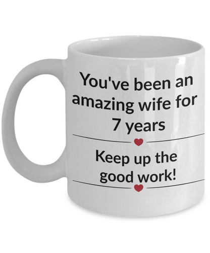 Gift for wife 7 year anniversary funny custom mug