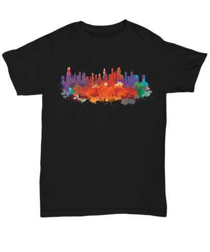 Chicago watercolor black t-shirts