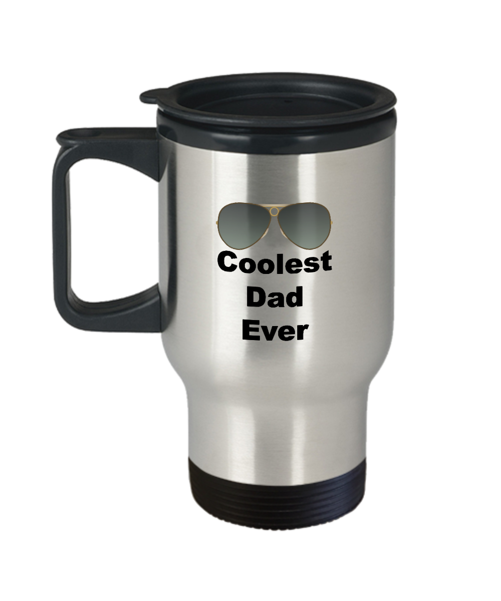 Coolest Dad Ever Stainless Steel Travel Mug Father's Day Gift For Dad Funny Novelty Birthday Gifts