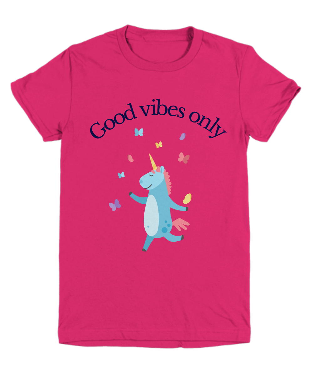 Girls t-shirt pink unicorn