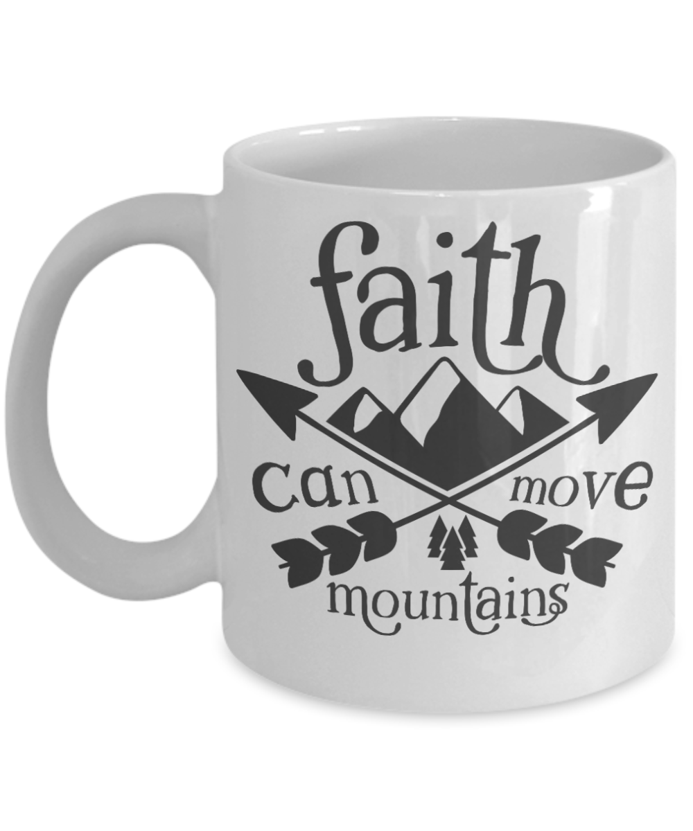 Coffee mug faith can move mountains tea cup gift inspirational mugs with sayings women men
