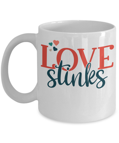 Love stinks anti-valentine coffee mug gift for singles
