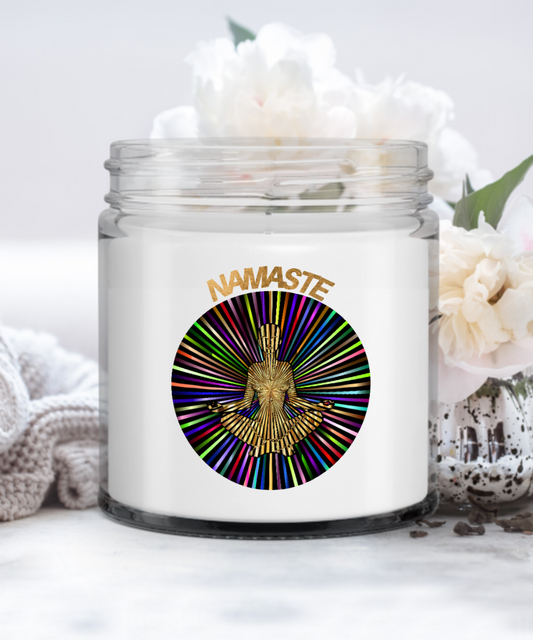 Yoga Candle Namaste Vanilla Scented Soy Container Candle Gift