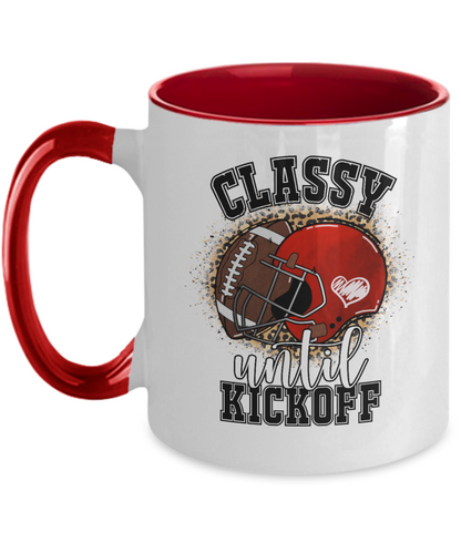 Football Mug Classy Until Kickoff Funny Mug Mom Dad Football Lover