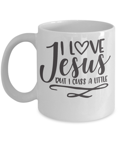 Funny Coffee Mug I love Jesus tea cup gift inspirational men women mug with sayings