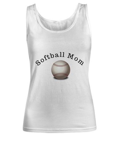 Softball Mom Women's White Tank Top Cool Sports Mom Classic Tank Top