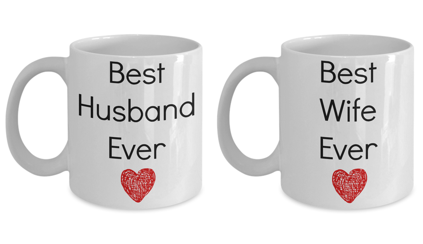 Best Husband and Wife Coffee mug set for newlyweds anniversary valentines tea cup set gift