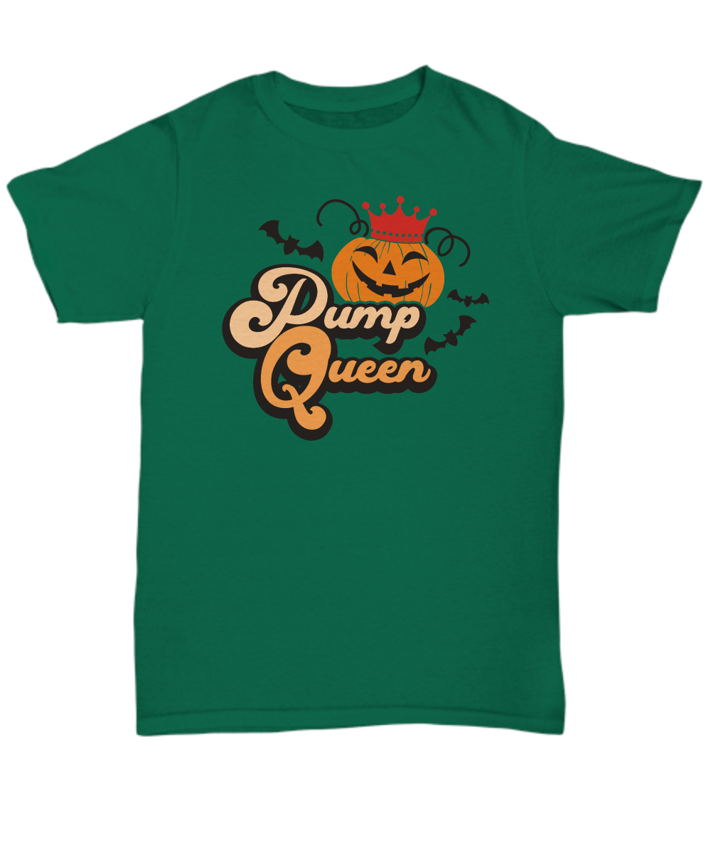 Pump Queen Women Pumpkin Shirt Funny Fall T-Shirt for Women