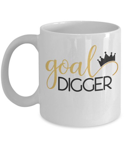 Funny Coffee Mug goal digger tea cup gifts for women motivational girl power feminist mugs