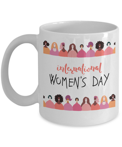 International women's day graphic coffee mug girl power
