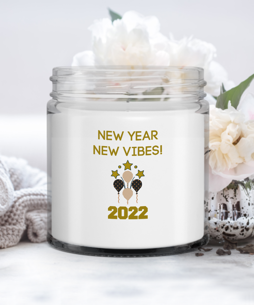New Years Candle 2022 Soy Vanilla Scented Candle in Jar