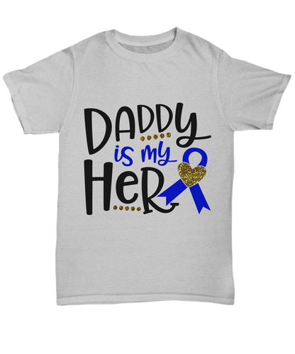 Daddy T-shirt Daddy is my hero gift top novelty father's day dads birthday appreciation
