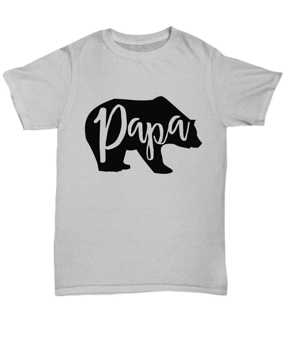 Papa bear dads father's day Ash t-shirt