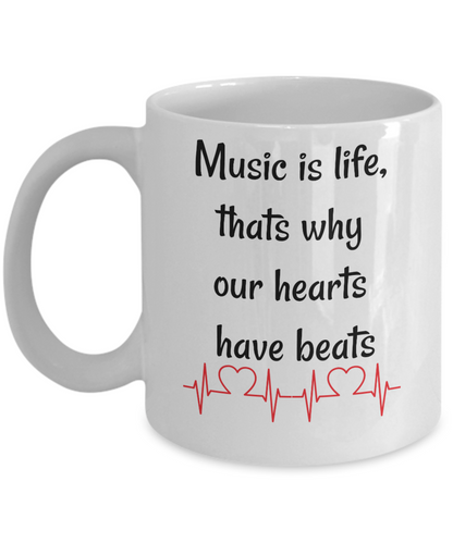 Funny Coffee Mug music is life tea cup gift musicians artists music lovers mug with sayings