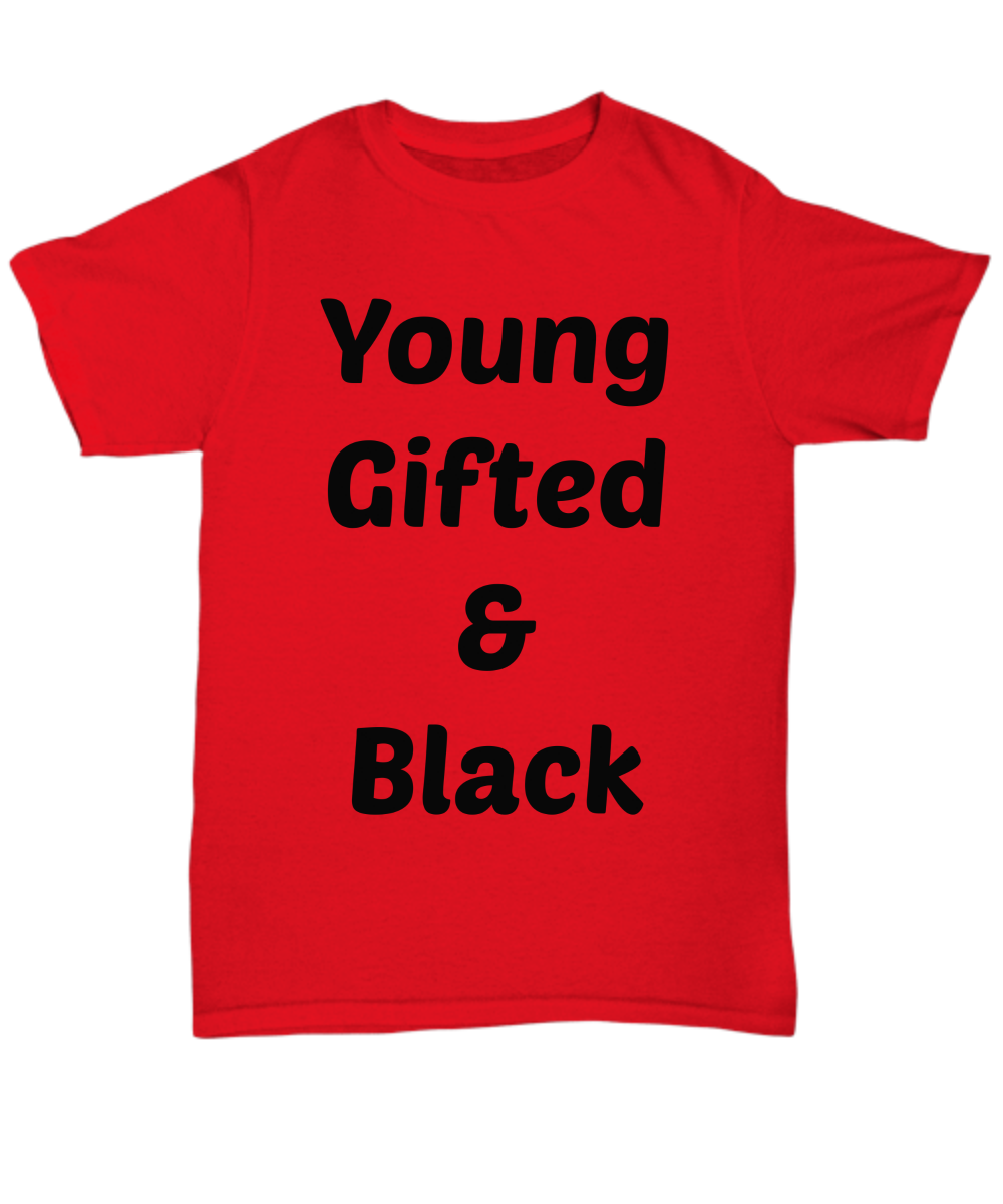 Statement t-shirt graphic tee Young gifted and Black gift for her him
