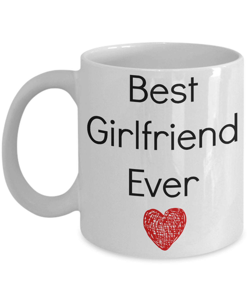 Novelty Coffee Mug-Best Girlfriend Ever-Valentine tea cup gift statement Birthday Sentiment