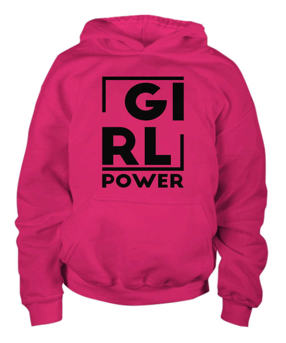 Girl power Safety pink hoodie cotton