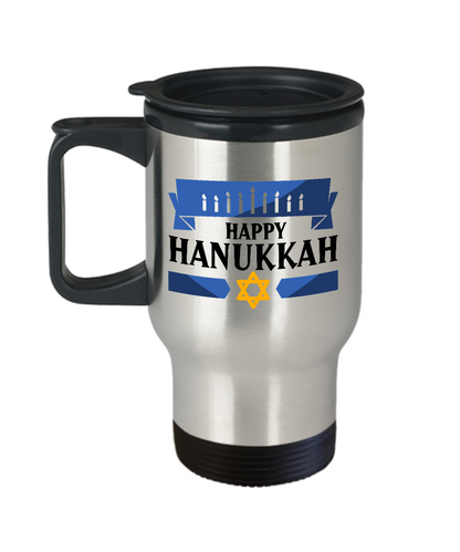 Novelty Coffee Mug/Happy Hannukkah/Holiday Travel Coffee Cup/ Travel Mug Gift