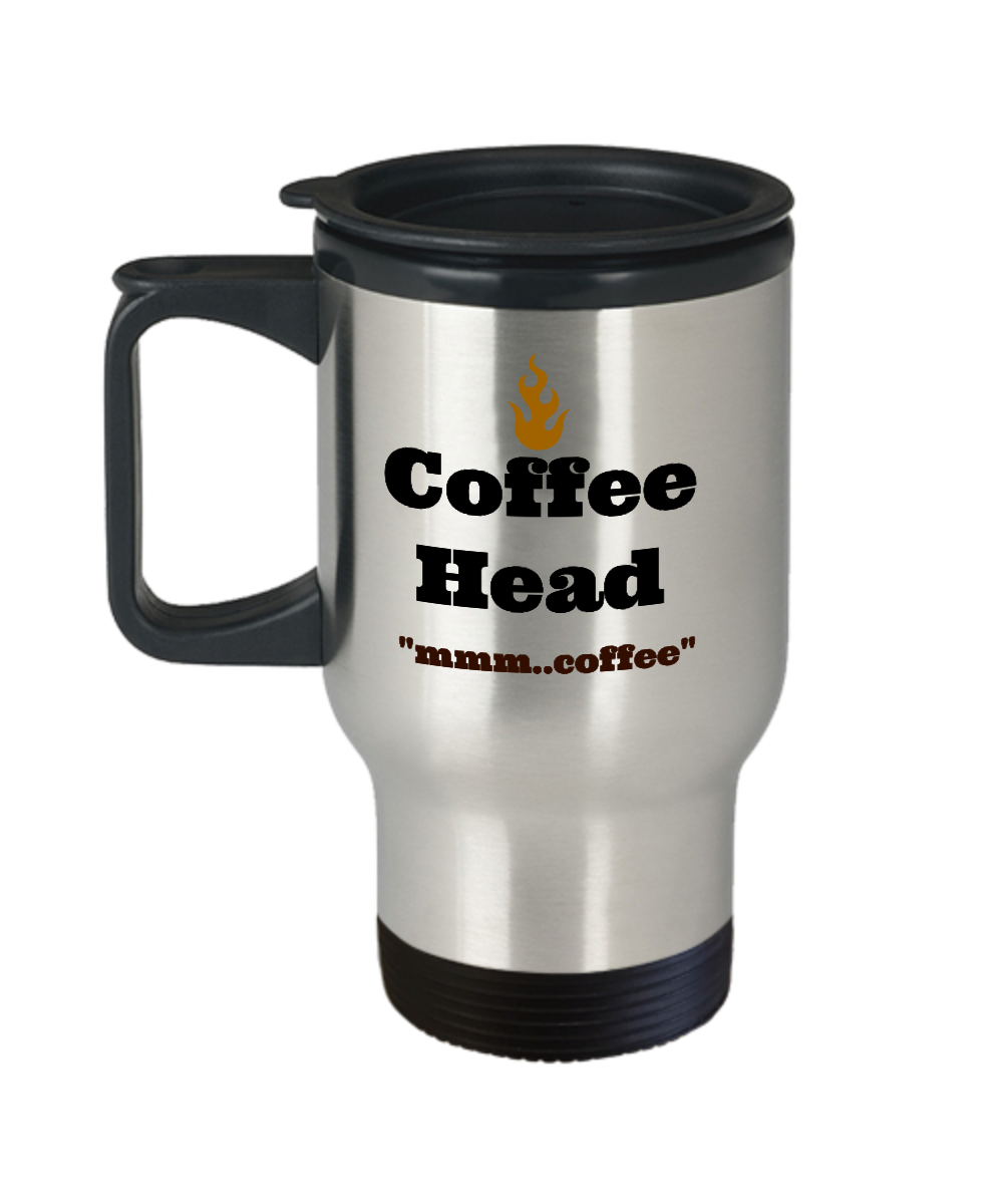 Coffee Head Travel Coffee Cup Mug Stainless Steel Gifts For Friends Novelty Coffee Cups