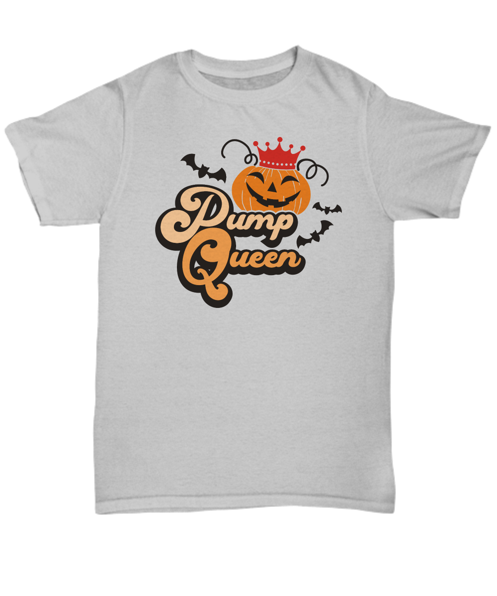 Pump Queen Women Pumpkin Shirt Funny Fall T-Shirt for Women
