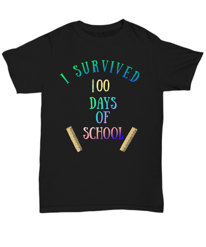 I Survived 100 Days of School  Shirt for Adult Kids Funny Tshirt