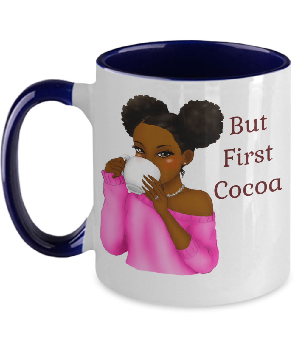 But First Cocoa Mug Black Girl Mug Cute Mug Gift For Her