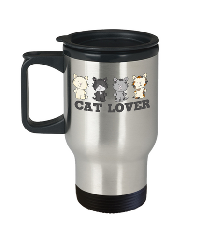 Cat Lover Travel Coffee Mug Cat Mom Dad Gift Custom Mug