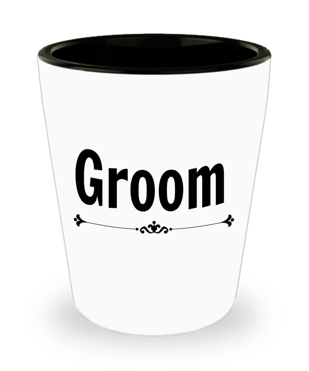 Groom Wedding shot glass Personalize Groom party favor bachelor gift ceramic Groom to be gift